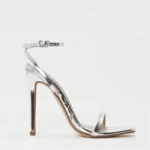 Missguided Strappy Barely There Heels - Silver