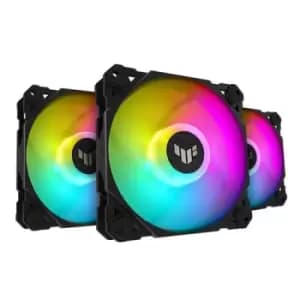 ASUS TUF Gaming TF120 ARGB Fan - Triple Fan Kit with ARGB Controller Computer case Air cooler 12cm Black