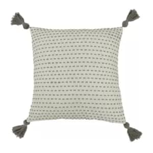 Ezra Embroidered Cushion Grey / 50 x 50cm / Polyester Filled