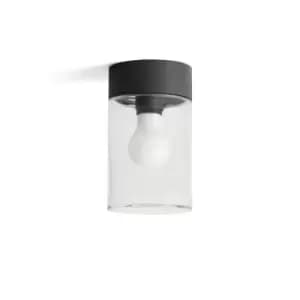 Kila Dark Grey Surface Mounted Ceiling Lamp Transparent 2700K IP65