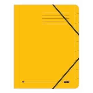 Original Elba Boston Foolscap Part File Pressboard Elasticated 9 Part Yellow Pack of 5