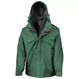 Result Mens 3 In 1 Zip And Clip StormDri Waterproof Windproof Jacket (2XL) (Bottle Green)