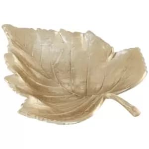 Premier Housewares Prato Leaf Dish - Gold Finish