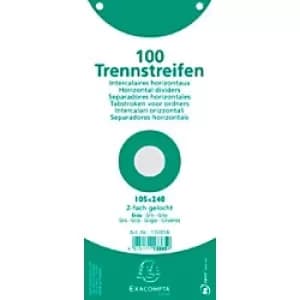 Exacompta Punched Dividers 13385B Grey 105x240mm Pack of 1200