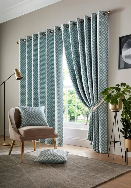 ALAN SYMONDS Alan Symonds - Cotswold Fully Lined Eyelet Ring Top Curtains Silver 90x72 (229x183cm) - Silver AS318