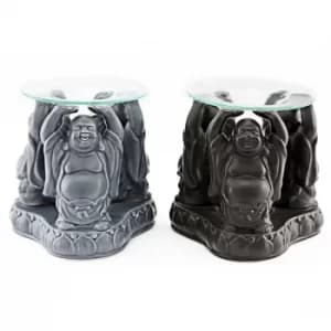 15cm Happy Buddha Glass Oil Burner