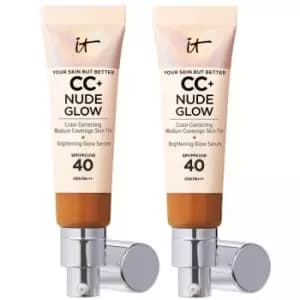 IT Cosmetics CC+ and Nude Glow Lightweight Foundation and Glow Serum with SPF40 32ml (Various Shades) - Rich