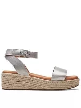 Clarks Kimmei Ivy Wedges - Silver Metallic, Silver, Size 3, Women