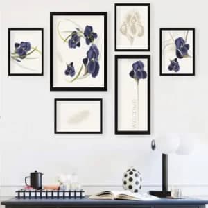 SET_080 Multicolor Decorative Framed Painting (6 Pieces)