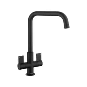 Rangemaster Aquaquad Matte Black Dual Lever Kitchen Tap