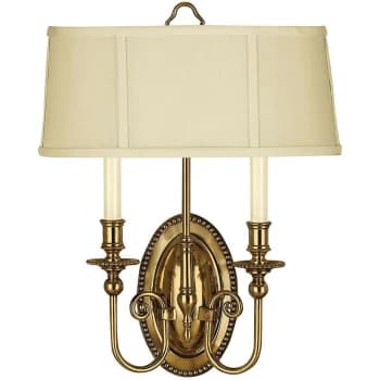 Cambridge 2 Light Wall Light Burnished Brass - Elstead