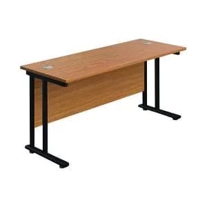 Jemini Rectangular Double Upright Cantilever Desk 1800x600x730mm Nova