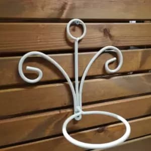 Tom Chambers Handcrafted Sorrento Cream Metal Steel Garden Patio Herb Plant Flower Pot Wall Mount Holder