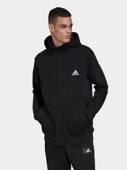 adidas Essentials For Gameday Fleece Full-zip Hoodie, Black Size XL Men