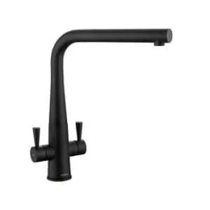 Rangemaster Conical Matte Black Dual Lever Kitchen Tap