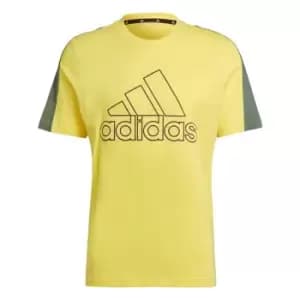 adidas Future Icons Embroidered Badge of Sport T-Shirt Me - Yellow