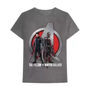 Marvel Comics - Falcon & Winter Soldier A Logo Unisex XX-Large T-Shirt - Grey