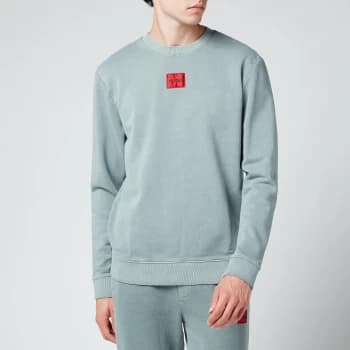 Hugo Boss Logo Patch Crewneck Sweatshirt Pastel Blue Size L Men