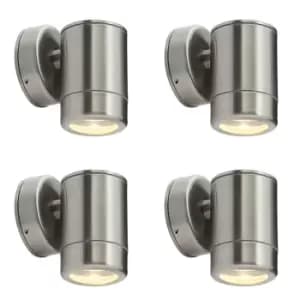 4 PACK Outdoor IP65 Wall Downlight - Dimmable 7W LED GU10 - Stainless Steel