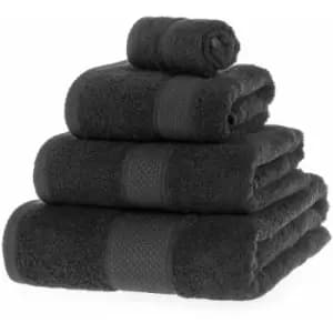 HOMESCAPES Turkish Cotton Black Bath Towels Set - Black