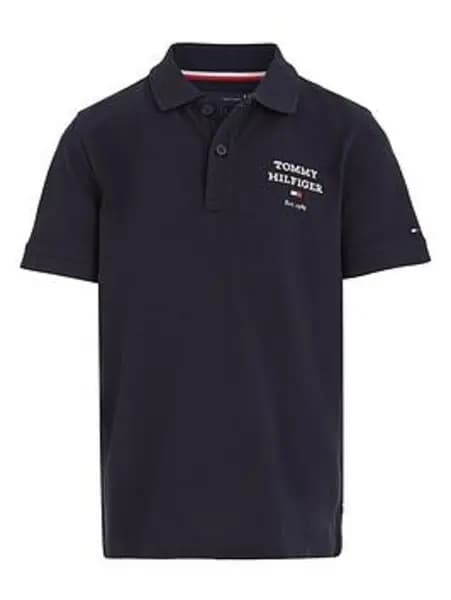 Tommy Hilfiger Boys Th Logo Short Sleeve Polo - Navy, Size 12 Years
