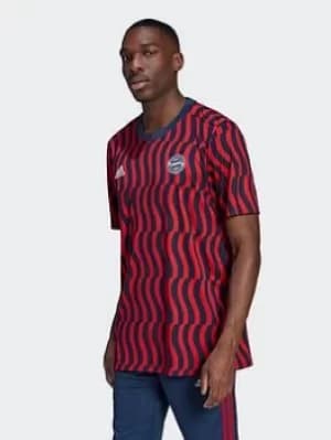 adidas Fc Bayern Pre-match Jersey, Dark Blue, Size L, Men