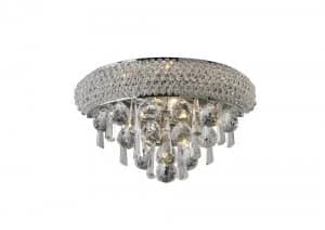 Wall Lamp Small 1 Light Polished Chrome, Crystal