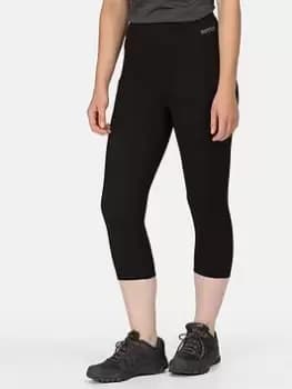 Regatta Holeen 3/4 Legging - Black, Size 12, Women