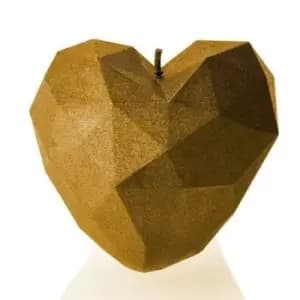 Heart Low Poly Candle – Gold