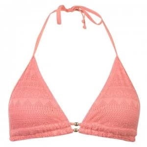 SoulCal Lace Triangle Bikini Top Ladies - Coral