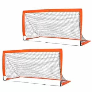 Homcom Football Goal Folding Outdoor With All Weather Net Kids Adults 6'x3'