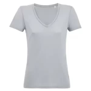 SOLS Womens/Ladies Motion V Neck T-Shirt (L) (Pure Grey)