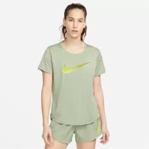 Nike One Dri-FIT Swoosh Womens Short-Sleeved Top - Green