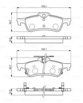 Bosch 0986494719 Brake Pad Set BP1734 Disc Brake Rear Axle