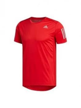 Adidas Own The Run 3S Sleeve T-Shirt - Red