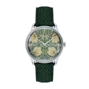 August Berg x Morris & Co Fennel Silver Pimpernel Green Perlon 30Mm Watch M1PL0530E19VGN7
