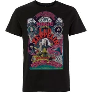 Led Zeppelin - Full Colour Electric Magic Mens Large T-Shirt - Black