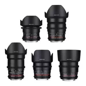 Samyang Canon VDSLR Digital Camera MKII Cine Lens Kit with 5 lenses an