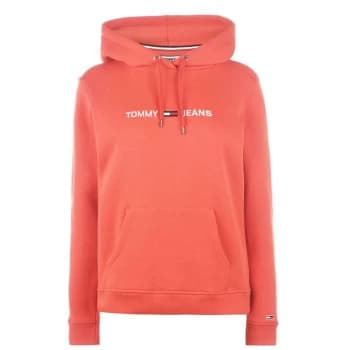 Tommy Jeans Clean Linear Hoodie - FLAME SCARLET