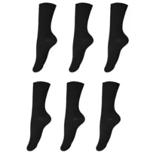Mens 100% Cotton Ribbed Socks (6 Pairs) (6-8.5 UK) (Black)