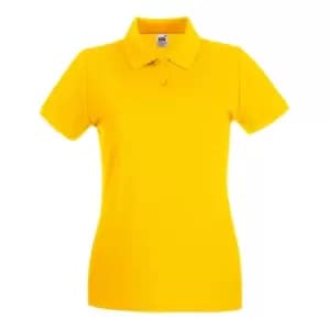 Fruit Of The Loom Ladies Lady-Fit Premium Short Sleeve Polo Shirt (2XL) (Sunflower)