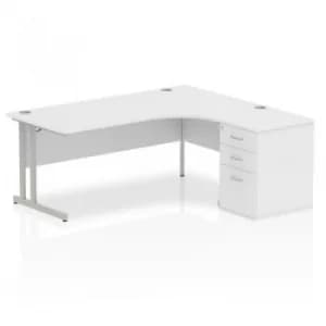 Impulse 1800 Right Hand Cantilever Workstation 600 Pedestal Bundle White