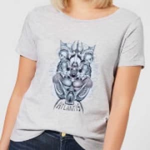Aquaman Atlantis Seven Kingdoms Womens T-Shirt - Grey - 3XL