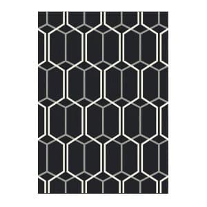 Asiatic Patio Rug - 170 x 120cm - Geometric Charcoal