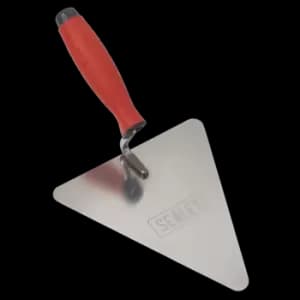 Sealey Stainless Steel Triangular Brick Trowel Rubber Handle 180mm