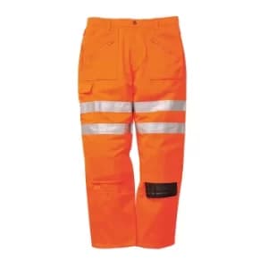 Portwest Class 2 Hi Vis RIS Rail Action Trousers Orange M