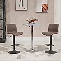 Homcom Swivel Bar Stool Brown 2 Pieces