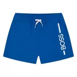 Boss Kids Baby Boy Side Logo Swim Short In Blue - Size 12 Months