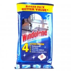 Windolene Glass & Shiny Surfaces 30 Cleaning Wipes