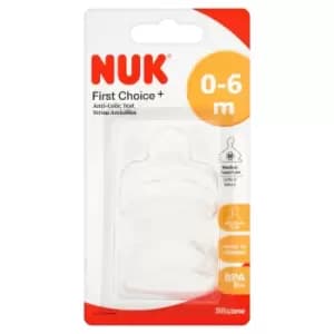 NUK First Choice+ Silicone Size 1 Teats Medium Hole